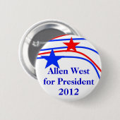 Sterne Knopf, Allen West für Präsidenten 2012 Button (Vorne & Hinten)