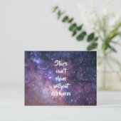 Sterne können nicht mit unserer Dunkelheit / Galax Postkarte (Stehend Vorderseite)