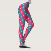 Sterne & Linien Rosa blaues Minimales Muster Leggings (Rechts)