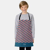 Sterne & Linien Rotes Weiß Blaues Minimales Muster Schürze (Getragen)