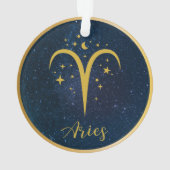 Sterne mit goldenen Sternen für Zoos personalisier Ornament (Rückseite)