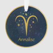 Sterne mit goldenen Sternen für Zoos personalisier Ornament (Vorderseite)