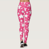 Sterne mit Hot-Pink-Hintergrund Leggings (Rückseite)