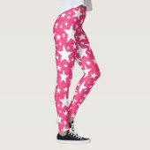 Sterne mit Hot-Pink-Hintergrund Leggings (Rechts)