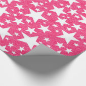 Sterne mit Pink-Hintergrund-Packpapier Geschenkpapier (Ecke)