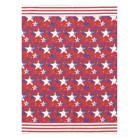 Sterne mit Streifen und Punkten Tischdecke (Vorderseite)