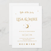 Sterne & Mond Minimal Celestial Einladung (Vorne/Hinten)