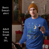 Sterne, Mond, Schneeflocken und frohe Weihnachten Sweatshirt