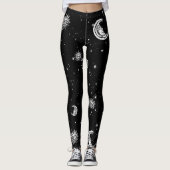 Sterne, Mond und Sonne im Universum Leggings (Vorderseite)