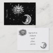 Sterne, Mond und Sonne im Universum Visitenkarte (Vorne/Hinten)