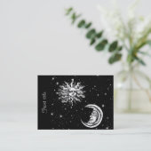 Sterne, Mond und Sonne im Universum Visitenkarte (Stehend Vorderseite)