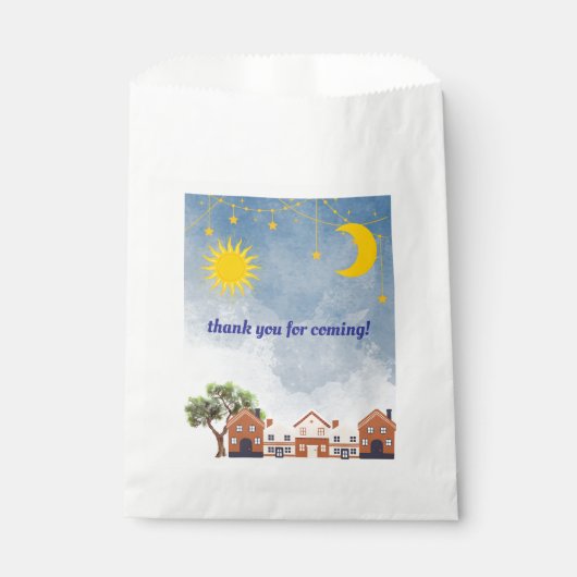 Sterne, Mond und Sonnendusche Geschenktütchen (Vorderseite)