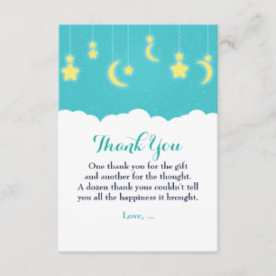 Sterne Mond & Wolken Baby Shower Danksagungskarte Dankeskarte