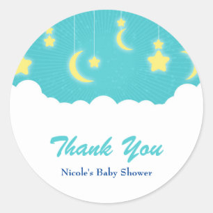 Sterne Mond & Wolken Baby Shower Favor Aufkleber