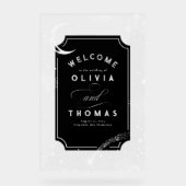 Sterne Moon Celestial Akryllische Hochzeit Begrüßu Acrylschild (Vorderseite)