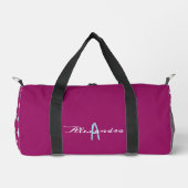 Sterne Muster Magenta Pink Cool Trendy Mit Monogra Duffle Bag (Vorderseite)