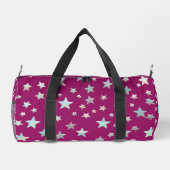 Sterne Muster Magenta Pink Cool Trendy Mit Monogra Duffle Bag (Rückseite)
