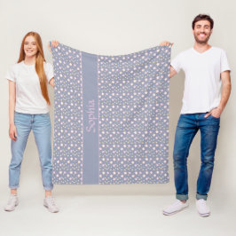 Sterne Muster rosa grau Fleecedecke