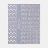 Sterne Muster rosa grau Fleecedecke (Vorderseite)