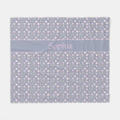 Sterne Muster rosa grau Fleecedecke (Vorderseite (Horizontal))