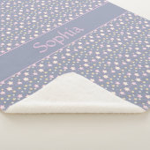 Sterne Muster rosa grau Sherpadecke (3/4)