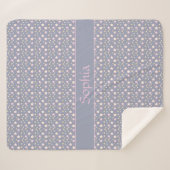 Sterne Muster rosa grau Sherpadecke (Vorderseite (Horizontal))
