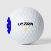 Sterne Muster Rot und Weiß Blau Hintergrund Golfball (Logo)