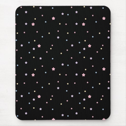 Sterne Muster Schwarz-Pastellfarben Mousepad (Vorne)