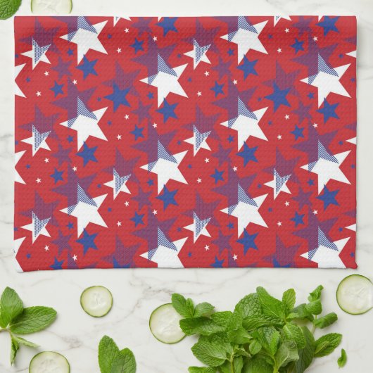 Sterne Nahtloses Muster Geschirrtuch (Gefaltet)