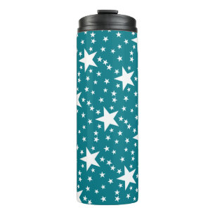 Sterne nahtloses Muster weiß + Ihr Rückgrat. Idee Thermosbecher
