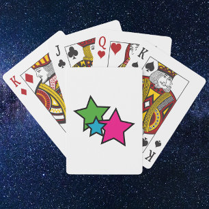 Sterne Neonfarbe Pink Blau Grün Spielkarten