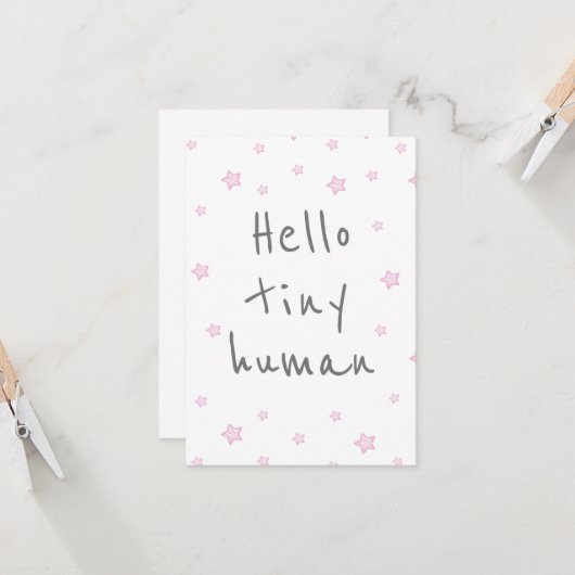 Sterne niedlich Begrüßung Baby / Geburt Glückwünsc Karte (Vorderseite/Rückseite Beispiel)