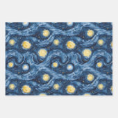 Sterne Night Skies Moons Stripes Geschenkpapier Set (Vorderseite)