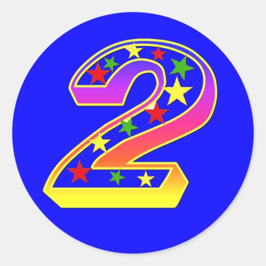 Sterne Nummer 2 Aufkleber (Vorderseite)