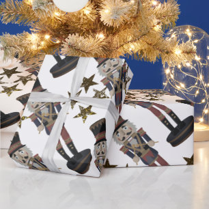 Sterne & Nussknacker Weihnachtspapier Geschenkpapier