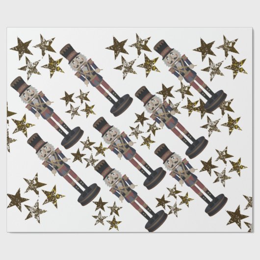Sterne & Nutcracker Weihnachtswrapping Paper Geschenkpapier (Flach)