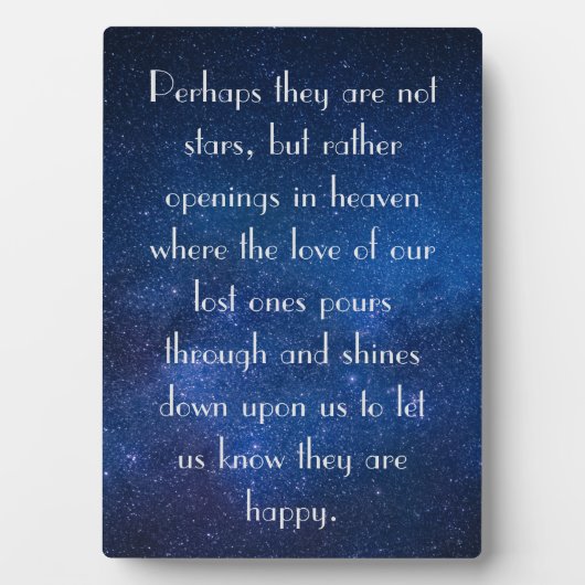 Sterne, Openings for Loved Ones Eskimo Proverb Fotoplatte (Vorderseite)