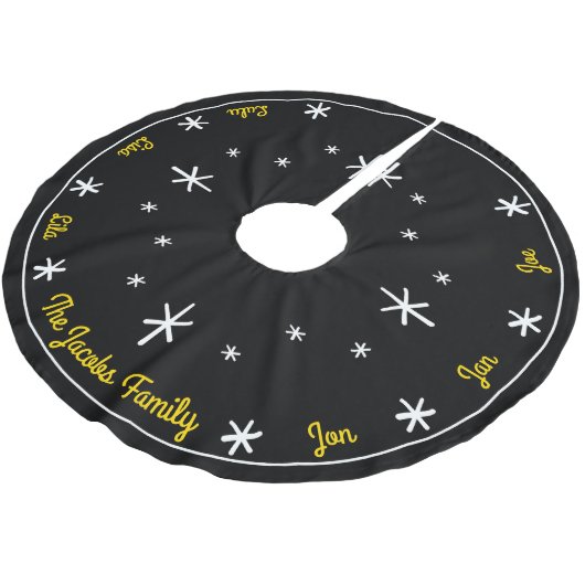 Sterne Personalisiert Holiday Tree Skirt Polyester Weihnachtsbaumdecke (Schrägansicht)