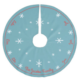 Sterne Personalisiert Holiday Tree Skirt Polyester Weihnachtsbaumdecke