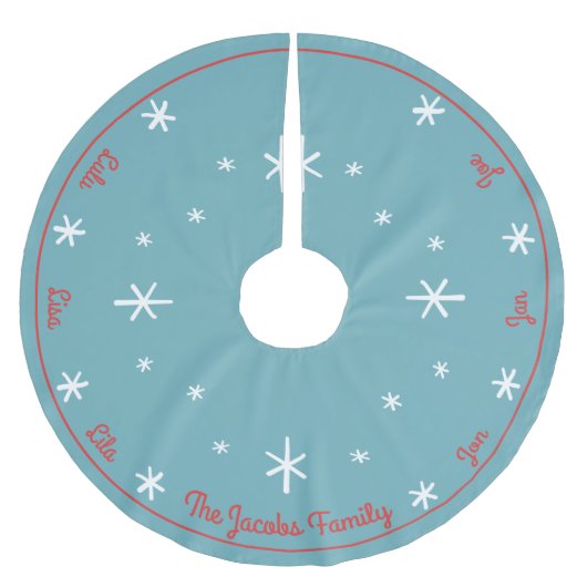 Sterne Personalisiert Holiday Tree Skirt Polyester Weihnachtsbaumdecke (Vorderseite)