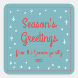 Sterne Personalisierte Urlaubsaufkleber Quadratischer Aufkleber