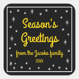 Sterne Personalisierte Urlaubsaufkleber Quadratischer Aufkleber