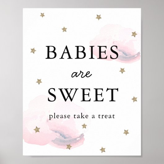Sterne & Pink Clouds Kinderdusche Sweet Leckerei Z Poster (Vorne)