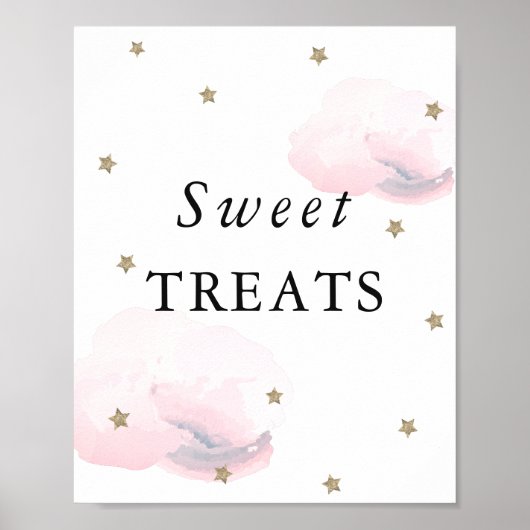 Sterne & Pink Clouds Kinderdusche Sweet Leckereien Poster (Vorne)