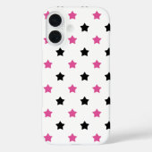 Sterne Pink Schwarz Muster Weiße Hintergrund Case-Mate iPhone Hülle (Rückseite)