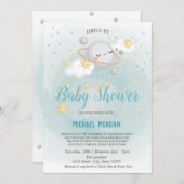 Sterne, Planet, Wolkenantrieb mit Babydusche Einladung (Vorne/Hinten)