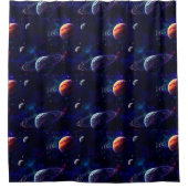 Sterne, Planeten, Galaxie, Weltraum Duschvorhang (Vorderseite)