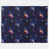 Sterne, Planeten, Galaxie, Weltraum Fleecedecke (Vorderseite (Horizontal))