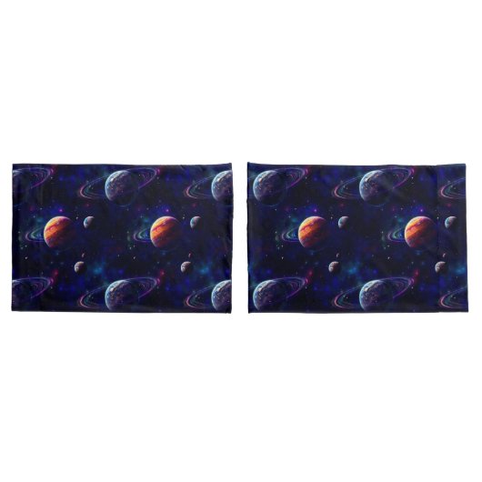 Sterne, Planeten, Galaxie, Weltraum Kissenbezug (Rückseite-Set)