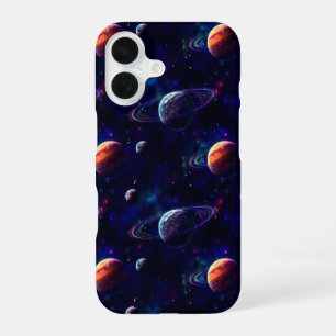 Sterne, Planeten, Galaxie, Weltraum Thema iPhone 16 Hülle